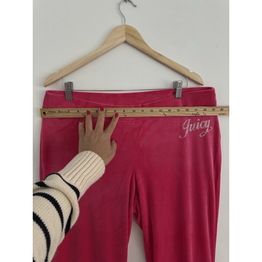 Juicy Couture‎ L, XL Velour Vixen Pink Bling Cropped Low Rise Tracksuit NWT - Picture 11 of 13